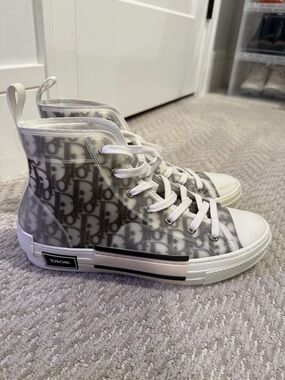 Dior High-Top Sneakers in White and Black